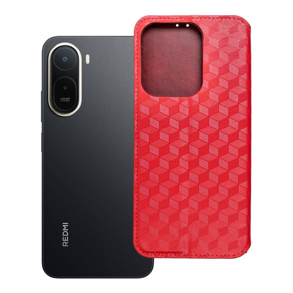 Klappümbris Xiaomi Redmi A7 PRO Cubic Book, punane