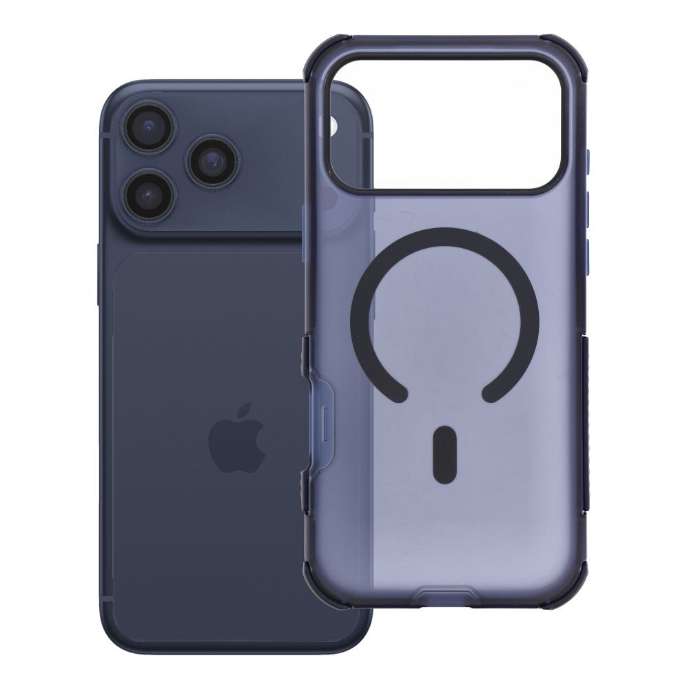 Case for iPhone 17 Pro Max / 18 Pro Max (low camera edge) Forcell F-Protect BumperX Premium compatible with MagSafe navy blue