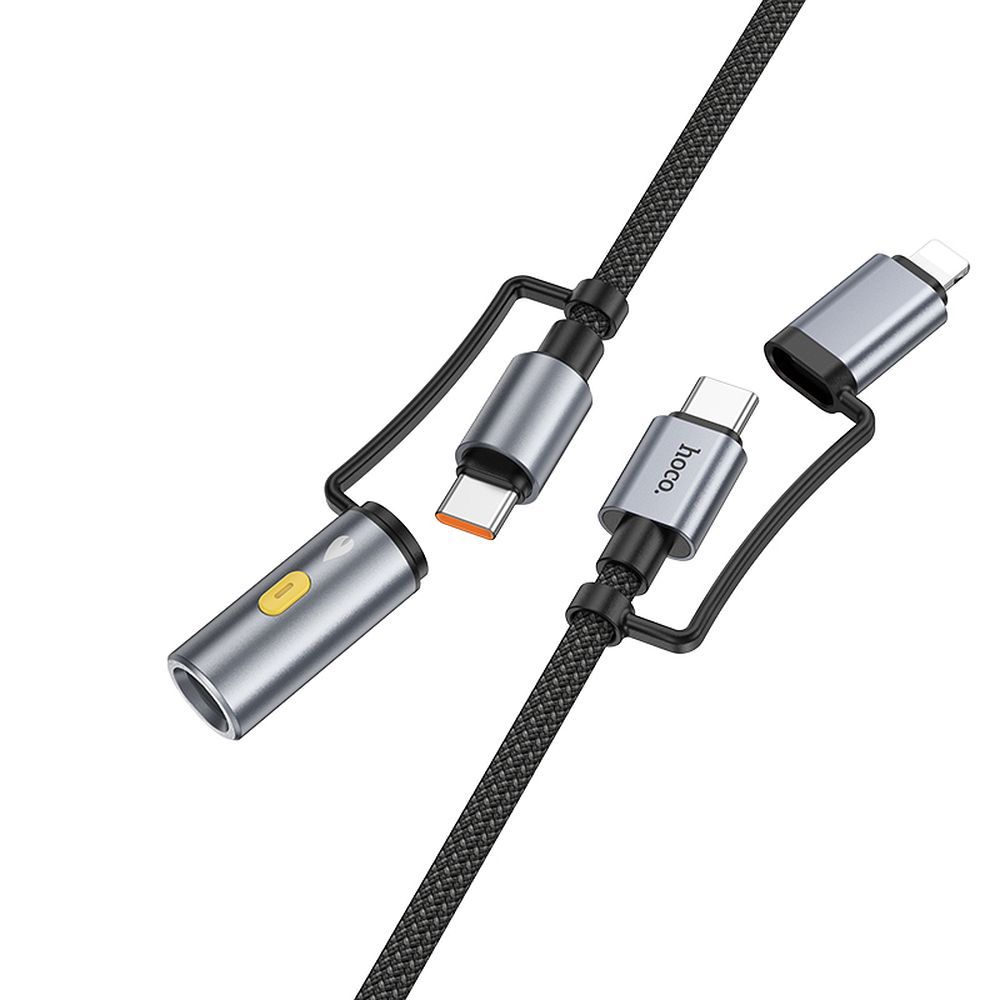 Kaabel All-in-one USB C / Lightning to USB C / Auto suitsetaja pesa Hoco PD 3A 60W 1,2 m U138 hall