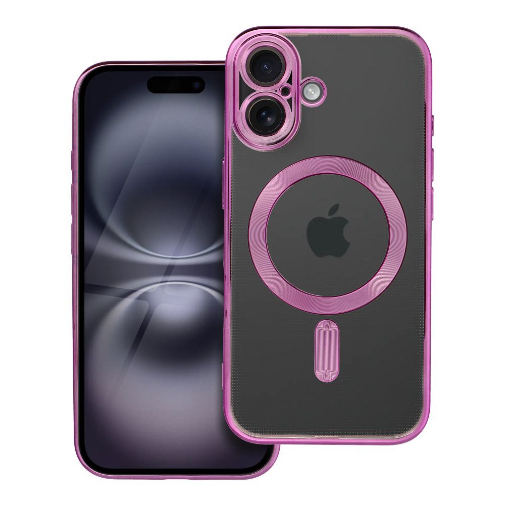 чехол iPhone 16 Electro Mag Cover совместим с MagSafe розовый