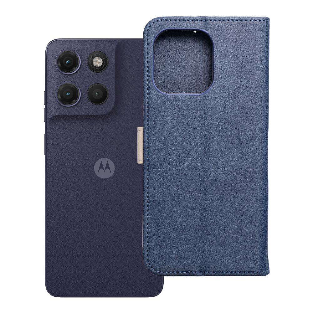 Klappümbris Motorola G17 Split Book, tumesinine ja kreemikas