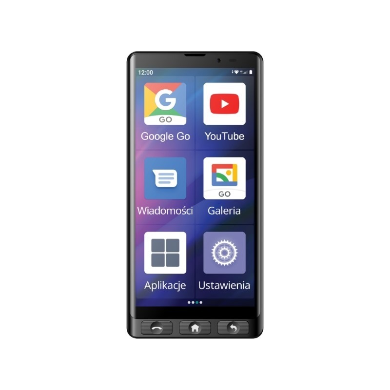 Nutitelefon - MAXCOM MS601 must + läbipaistev tagaümbris