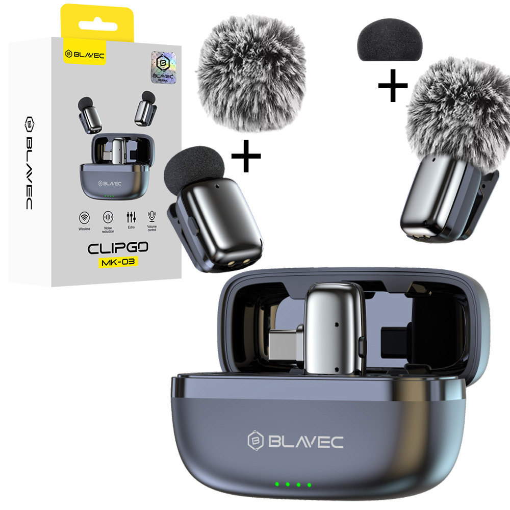 Blavec Lavalier mikrofonid x 2 MK-03 ClipGo Type C (LMMK03-S) hõbedane