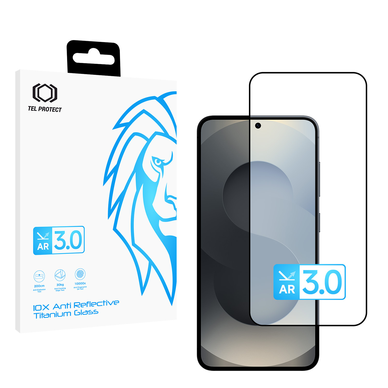 Karastatud klaas Tel Protect 10X AR 3.0 AntiReflective Titanium Samsung Galaxy S24/S25 jaoks