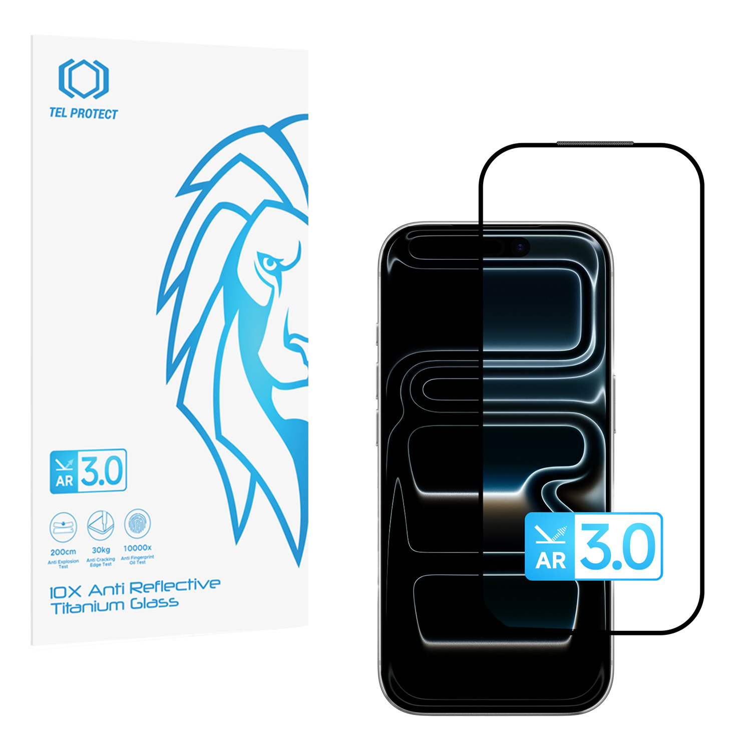 Karastatud klaas Tel Protect 10X AR 3.0 AntiReflective Titanium Iphone 17 Pro (ümbrik)