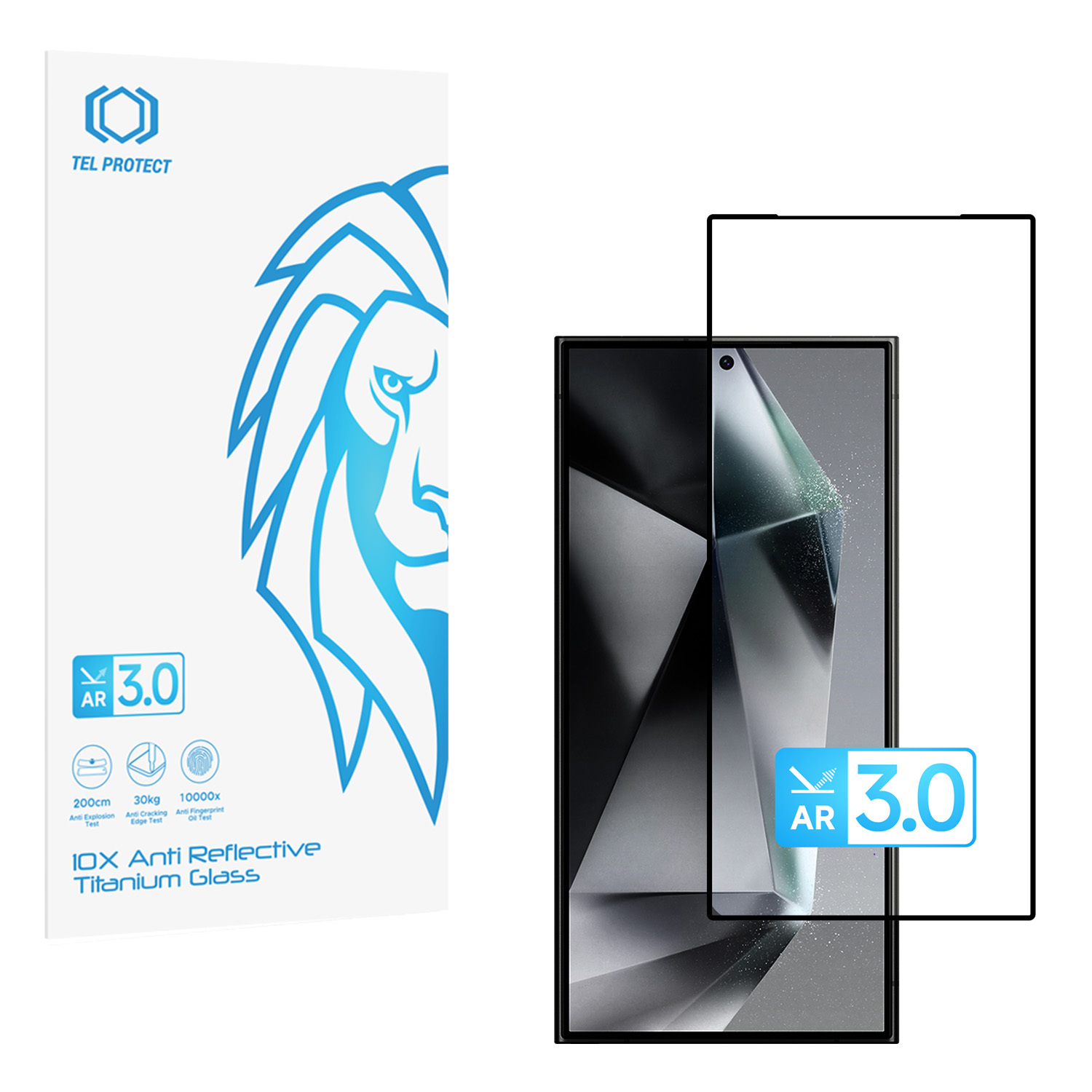 Karastatud klaas Tel Protect 10X AR 3.0 AntiReflective Titanium Samsung Galaxy S24 Ultra (ümbrik)