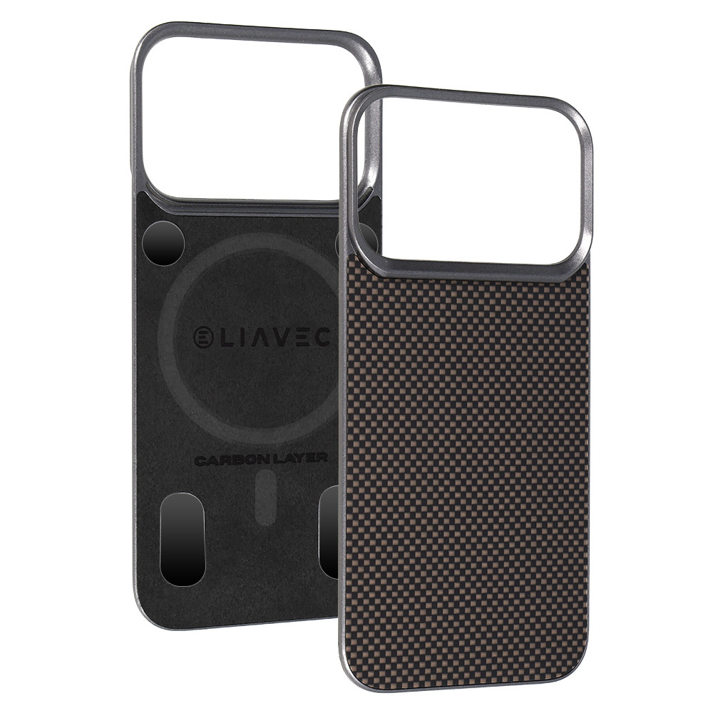 Liavec Carbon Layer Magsafe Aramid Fiber чехол для Iphone 17 Pro Max золотой