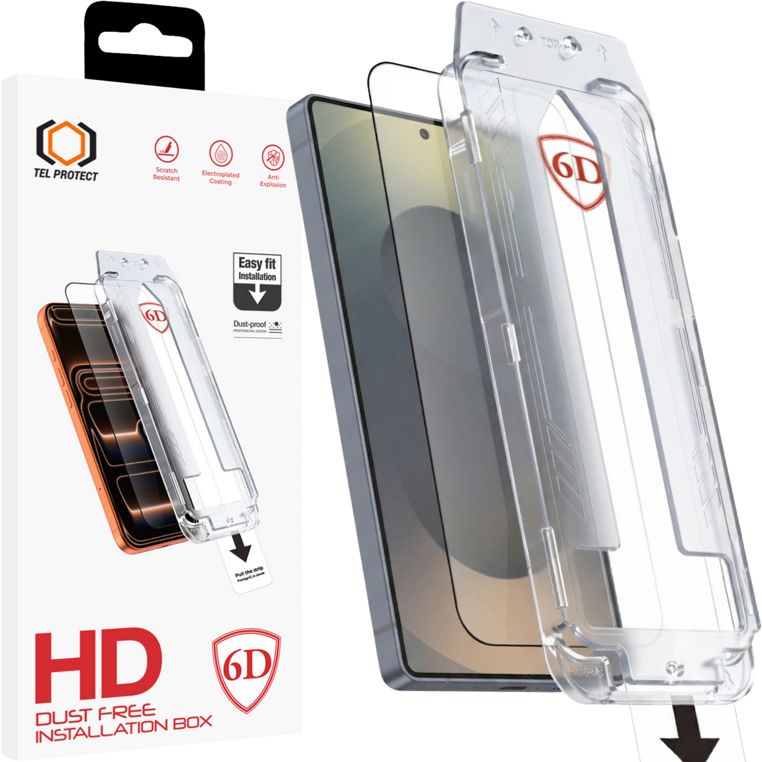 Tel Protect Dust-Free Easy Fit Full Glue 6D karastatud klaas Samsung Galaxy S25 Ultra must (sõrmejälje avamisega)