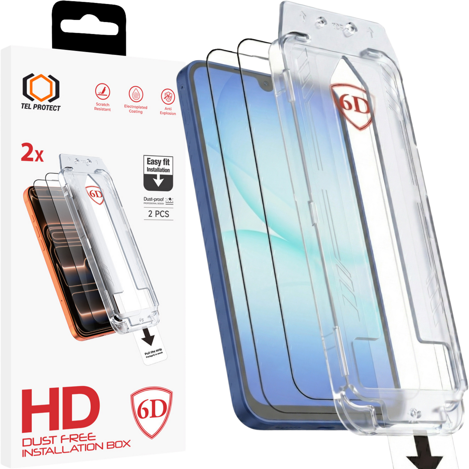 Tel Protect Dust-Free Easy Fit Full Glue 6D karastatud klaas Samsung Galaxy A16/A17 4G/5G must - 2 tk
