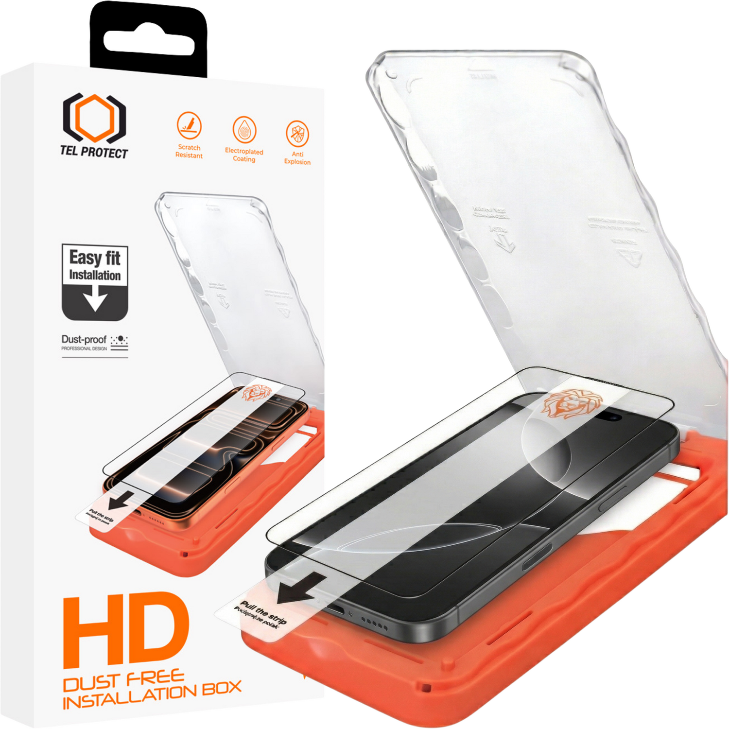 Tel Protect Dust-Free Easy Fit HD Titan закаленное стекло для Iphone 16 черное