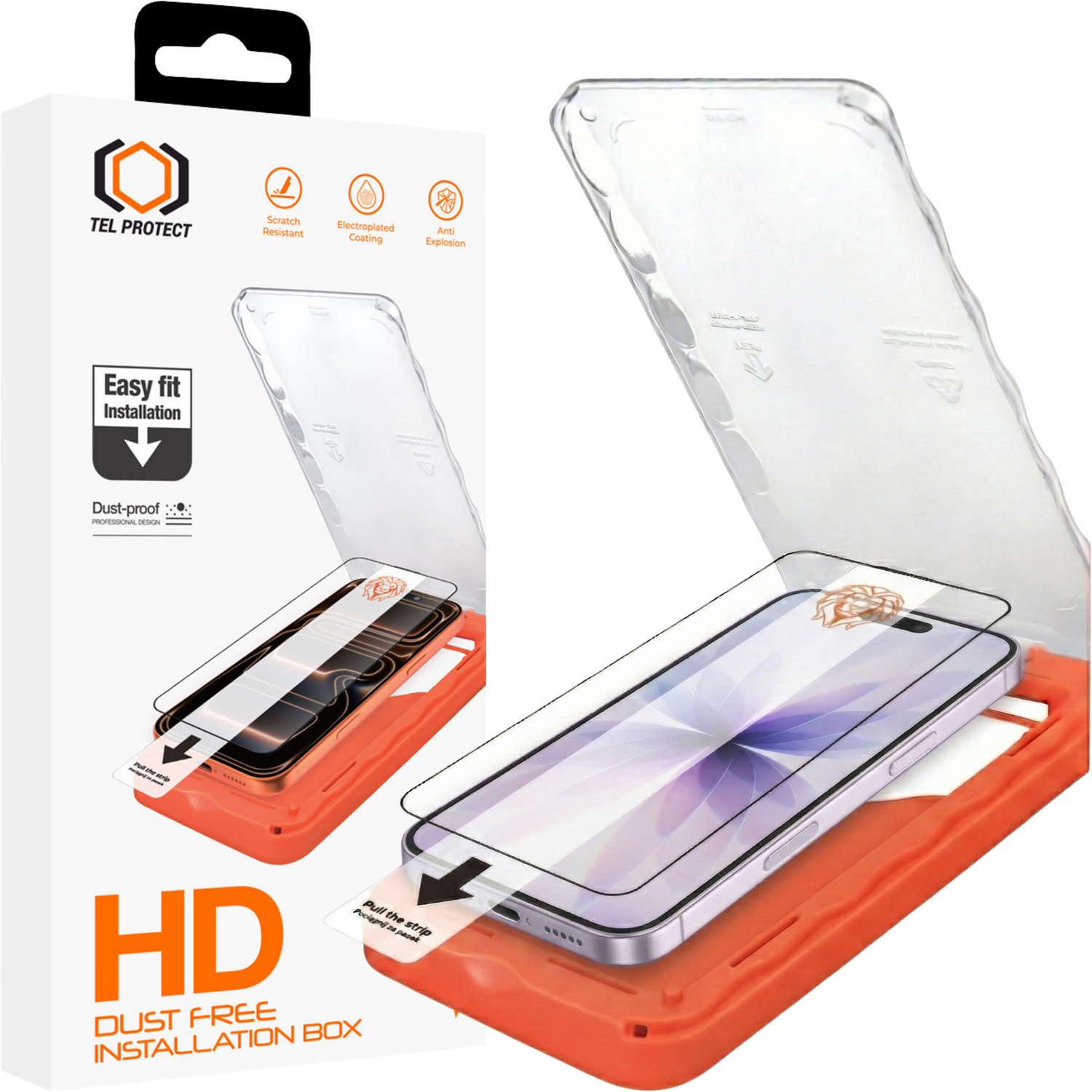 Tel Protect Dust-Free Easy Fit HD Titan закаленное стекло для Iphone 16 Pro/17 черное