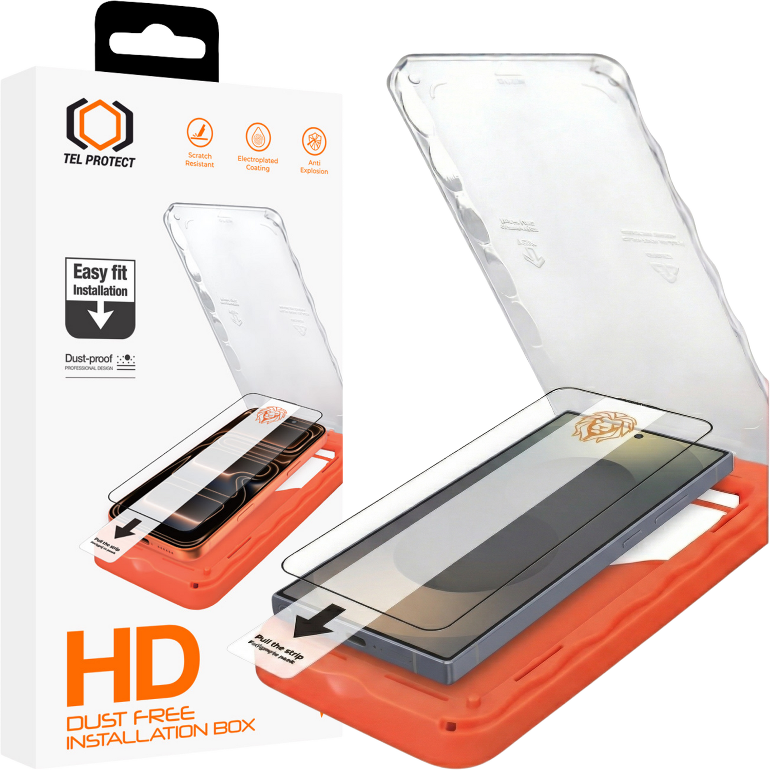 Tel Protect Dust-Free Easy Fit HD Titan karastatud klaas Samsung Galaxy S25 must (sõrmejälje avamisega)