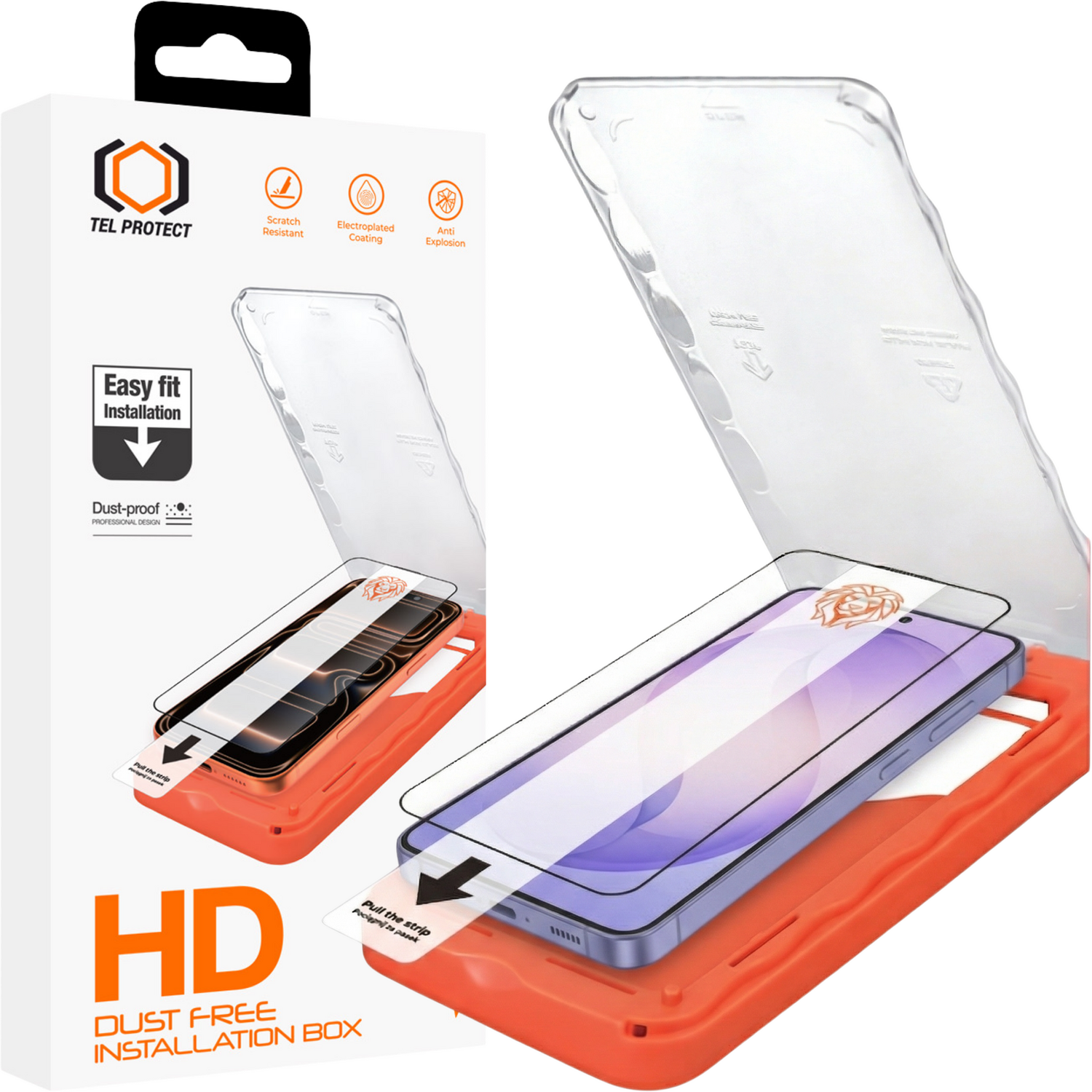Tel Protect Dust-Free Easy Fit HD Titan karastatud klaas Samsung Galaxy S26 Plus must (sõrmejälje avamisega)