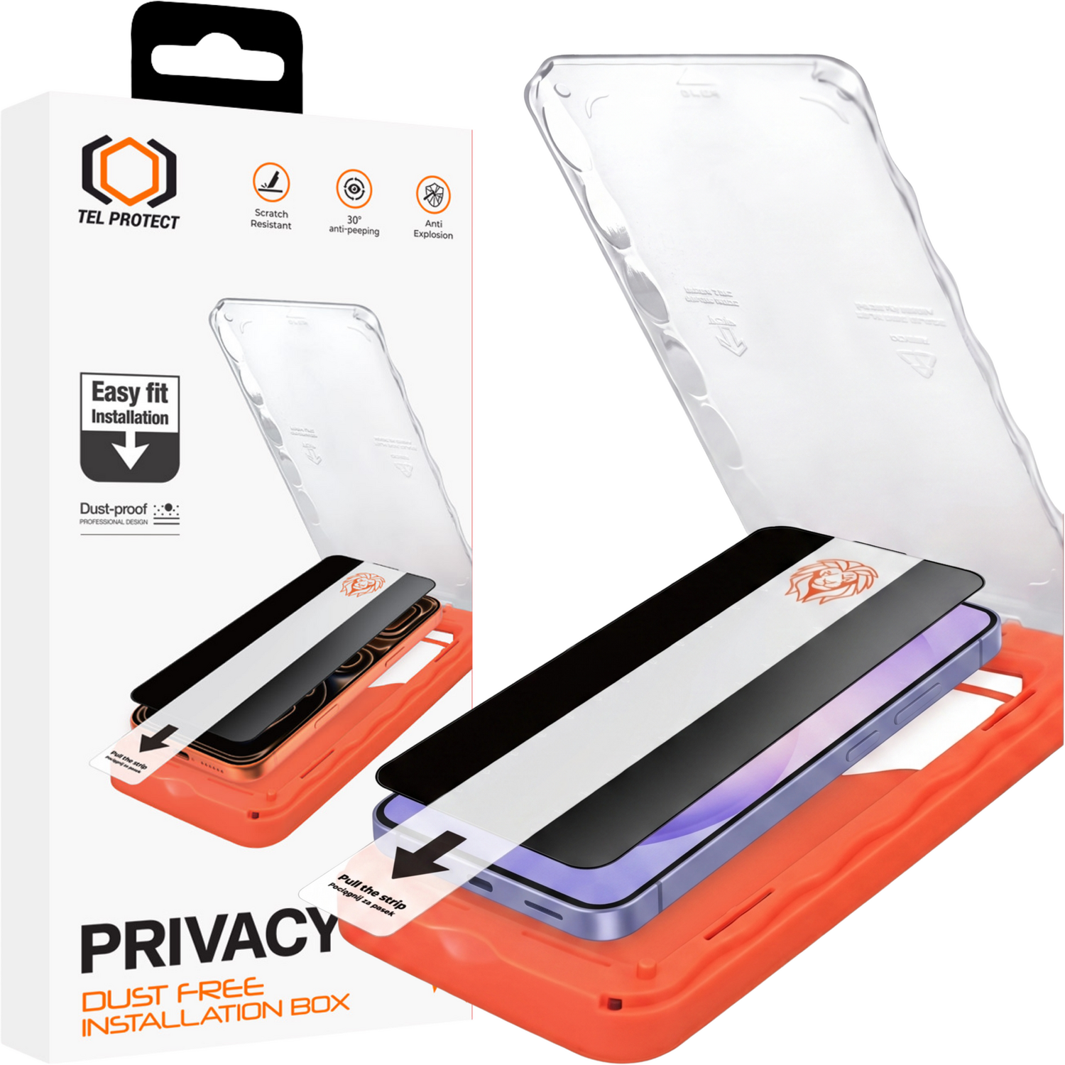Tel Protect Dust-Free Easy Fit Privacy Titan karastatud klaas Samsung Galaxy S26 Ultra jaoks must (sõrmejälje avamisega)