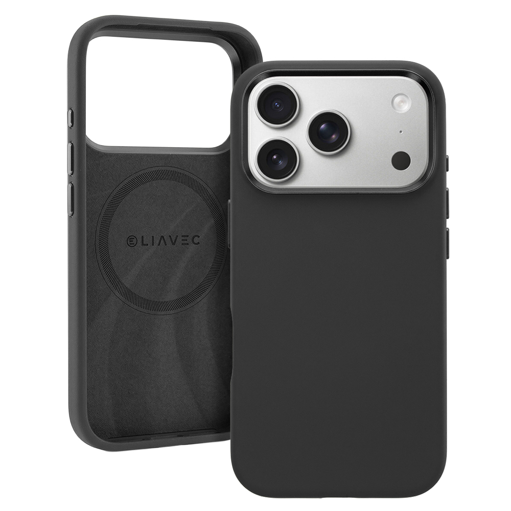 Liavec Silky чехол с металлической рамкой камеры для Iphone 17 Pro черный