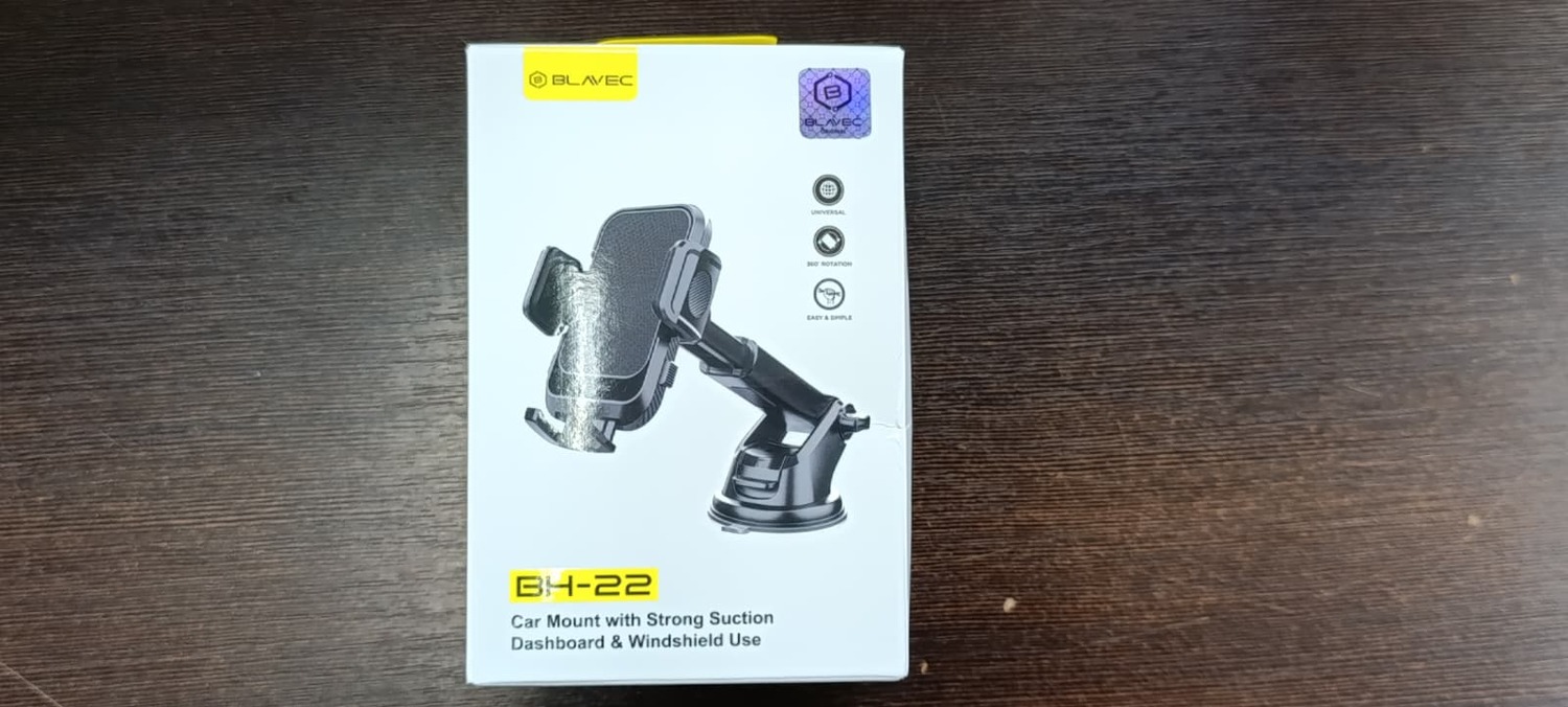 Blavec autohoidik BH-22 esiklaasile / armatuurlauale (BH22-WSB) must (kahjustatud pakend)