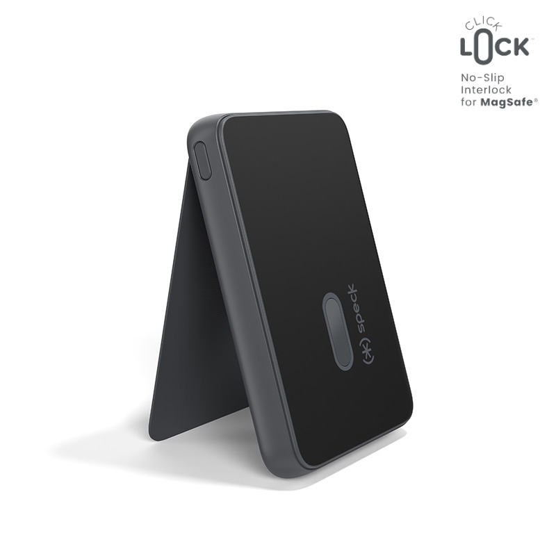 Speck StandyBank + ClickLock 5000 mAh magnetiline akupank tugijalaga, kuni 15 W juhtmevaba laadimine, MagSafe'iga ühilduv, must