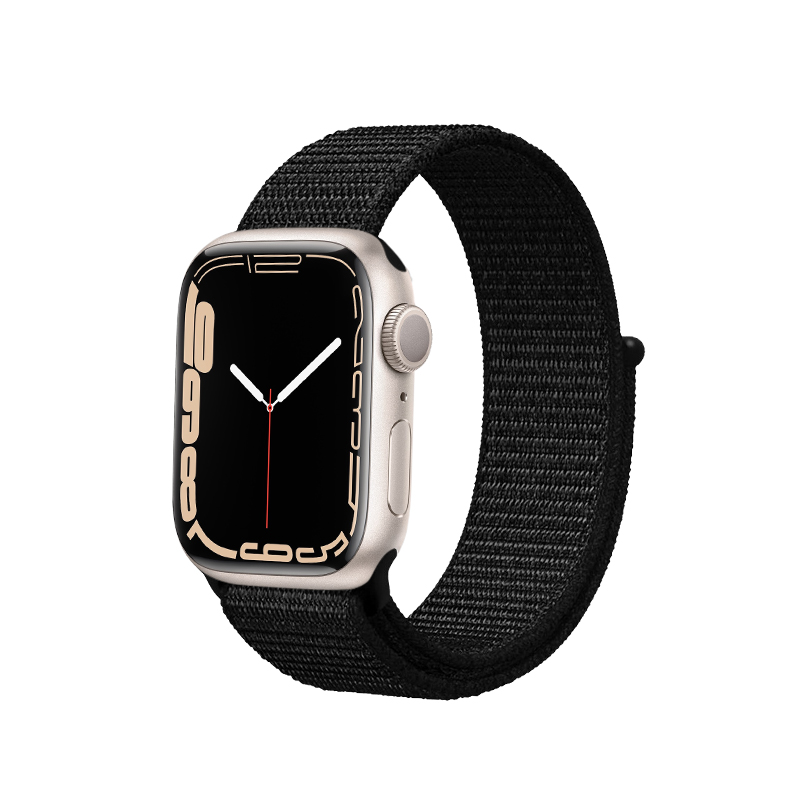 Crong Nylon Reflex Sport rihm Apple Watch 44 / 45 / 46 / 49 mm kellale, must
