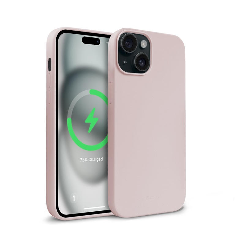 Crong Color Cover Magnetic MagSafe ümbris seadmele iPhone 15, liivaroosa
