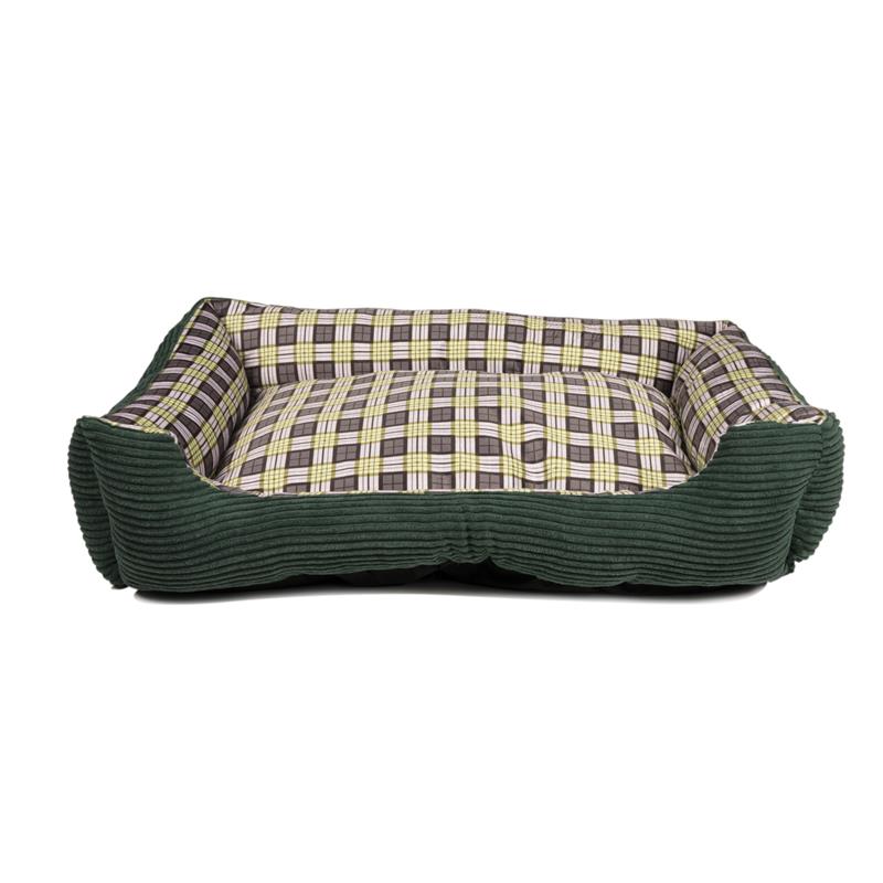 Soft sofa-style dog bed, 75 × 58 × 19 cm, size L, Green