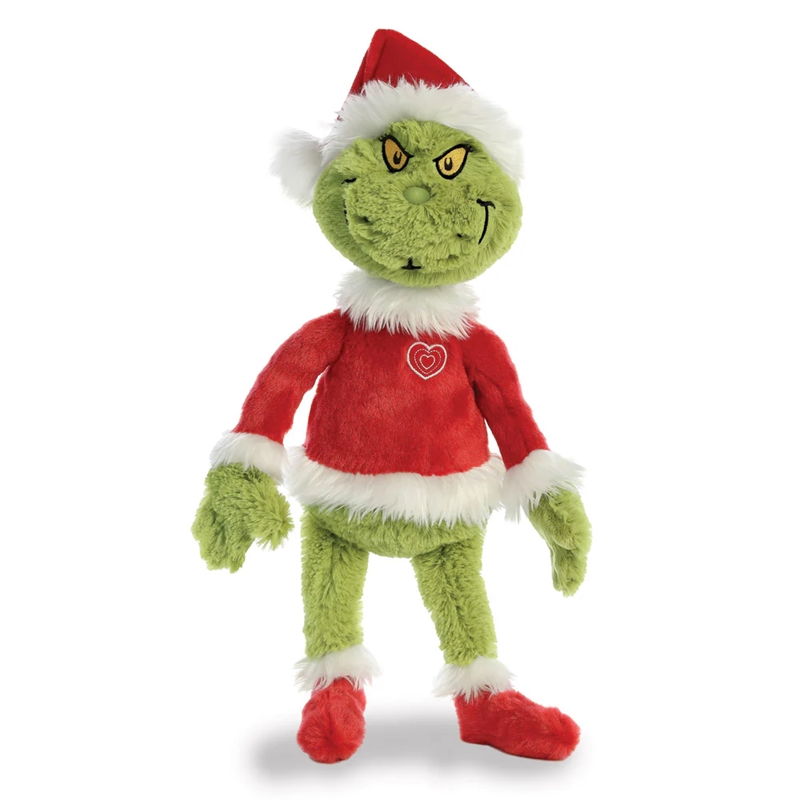 Grinch keskkonnahoidlik jõuluvana kostüümis plüüslelu, 43 cm