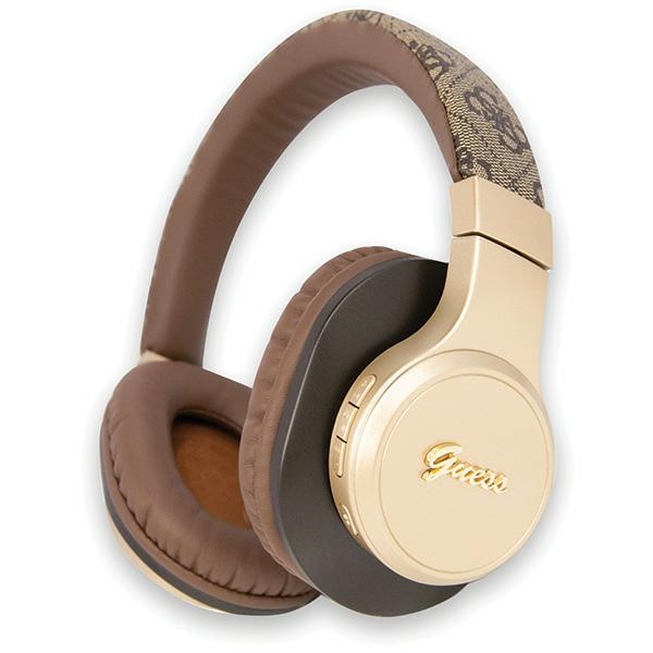 Guess GUBH604GEMW 4G Script Bluetooth juhtmevabad kõrvapealsed kõrvaklapid – pruunid