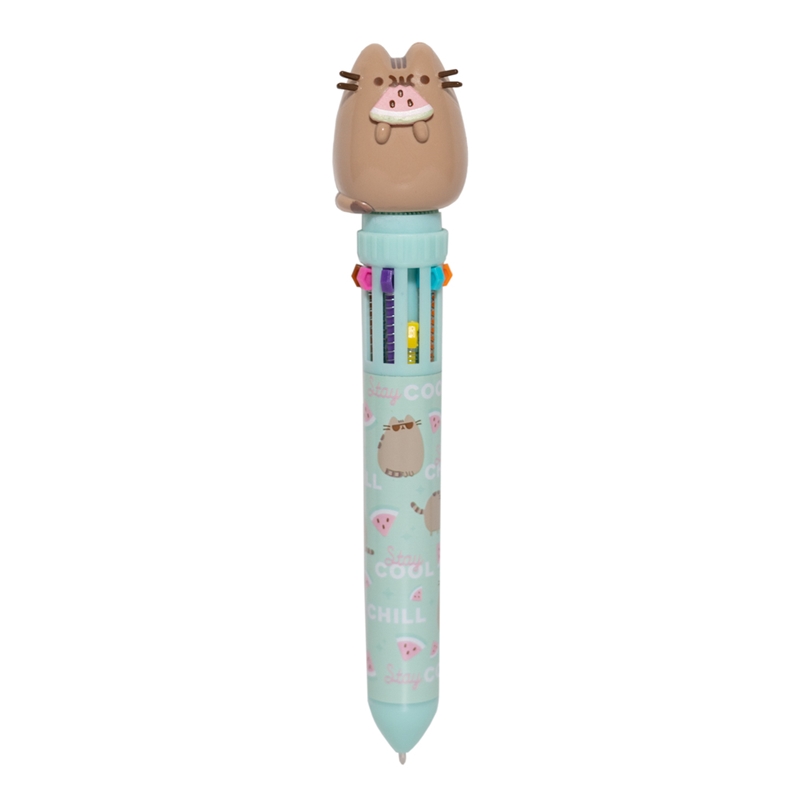 Pusheen Foodie Collection 10 värviga nupuga pastapliiats 3D-figuuriga