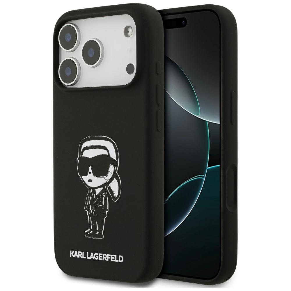 KARL LAGERFELD ümbris jaoks IPHONE 17 Pro compatible with MagSafe KLHMP17LSKIGROK (Silicone W/ KL Sketch & Logo) must