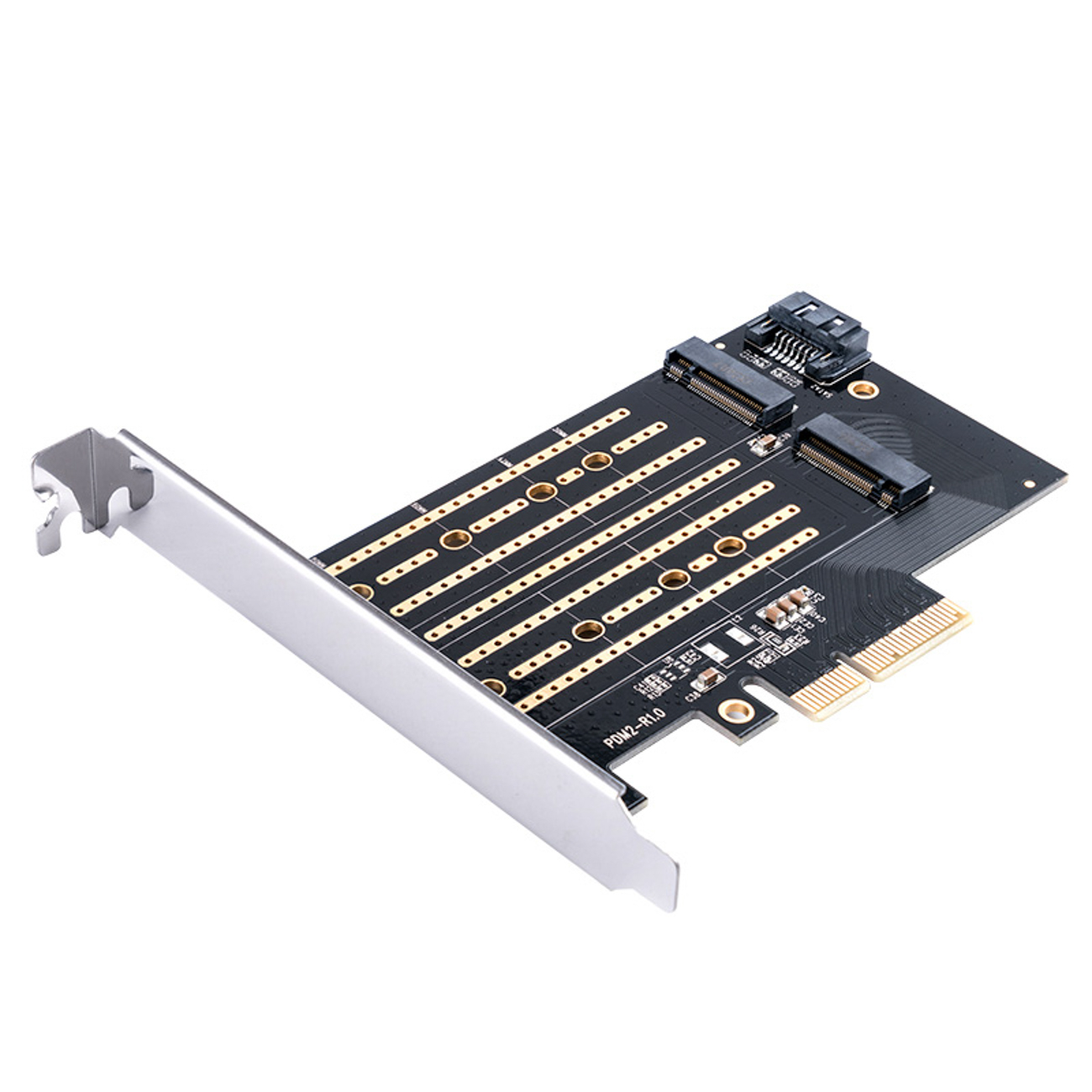 Orico PDM2 PCIe laienduskaart 3.0 ×4 M.2 NVMe- ja SATA-ketastele – must