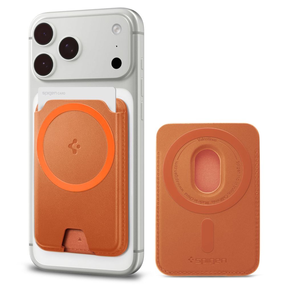 Spigen Valentinus MagFit+ MagSafe magnetiline telefoni kaarditasku – oranž