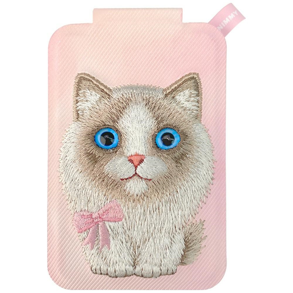 Nimmy New Big-Eye Cute Pets 2.0 Cat MagSafe magnetiline telefoni kaarditasku koos toega – roosa