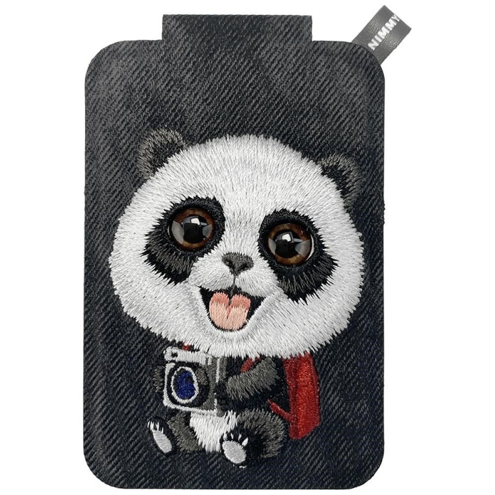 Nimmy New Big-Eye Cute Pets 2.0 Panda Magnetic Wallet with Phone Stand - Black