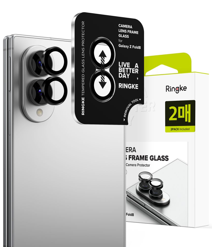 Ringke kaameraraami kaitse Samsung Galaxy Z Fold 8-le, must, 2 tk
