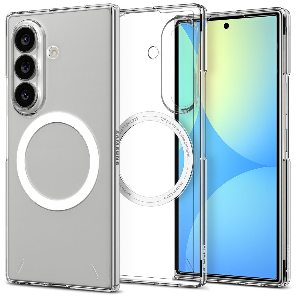Spigen AirSkin MagFit ümbris mudelile Samsung Galaxy Z Fold 8 Ultra – läbipaistev ja valge
