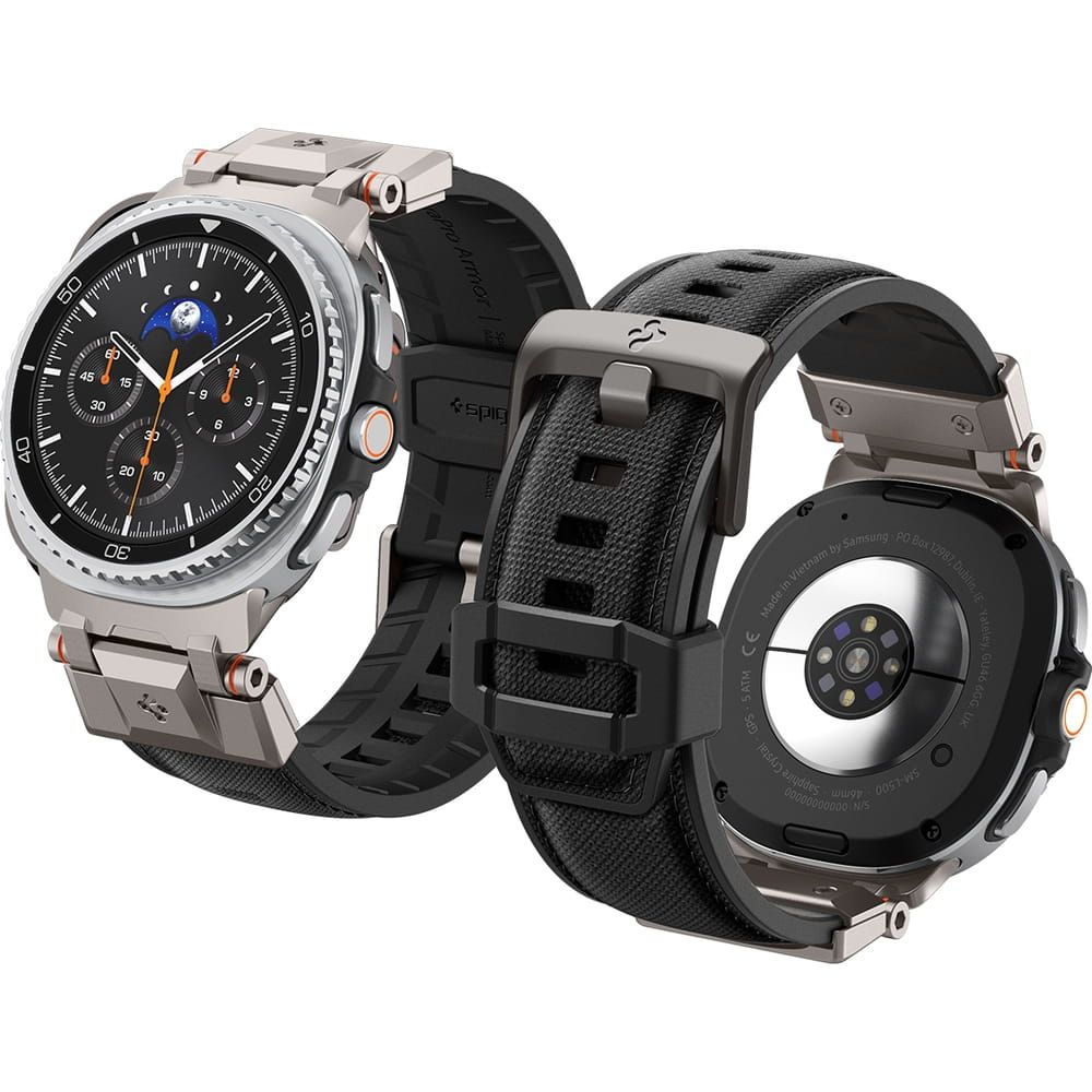 Spigen DuraPro Armor rihm mudelile Samsung Galaxy Watch 40/44/46 mm – must