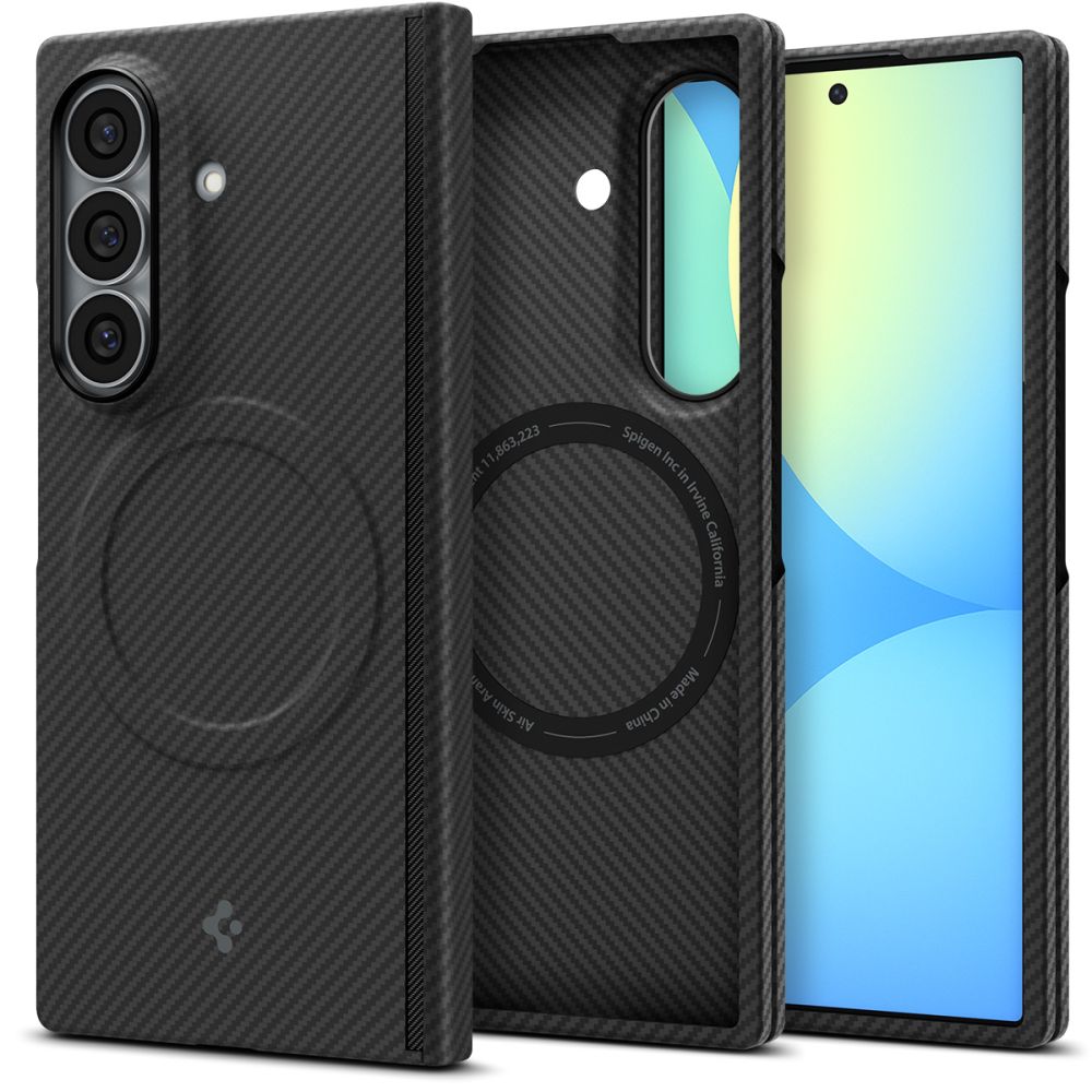 Spigen AirSkin Aramid MagFit MagSafe ümbris mudelile Samsung Galaxy Z Fold 8 Ultra – must