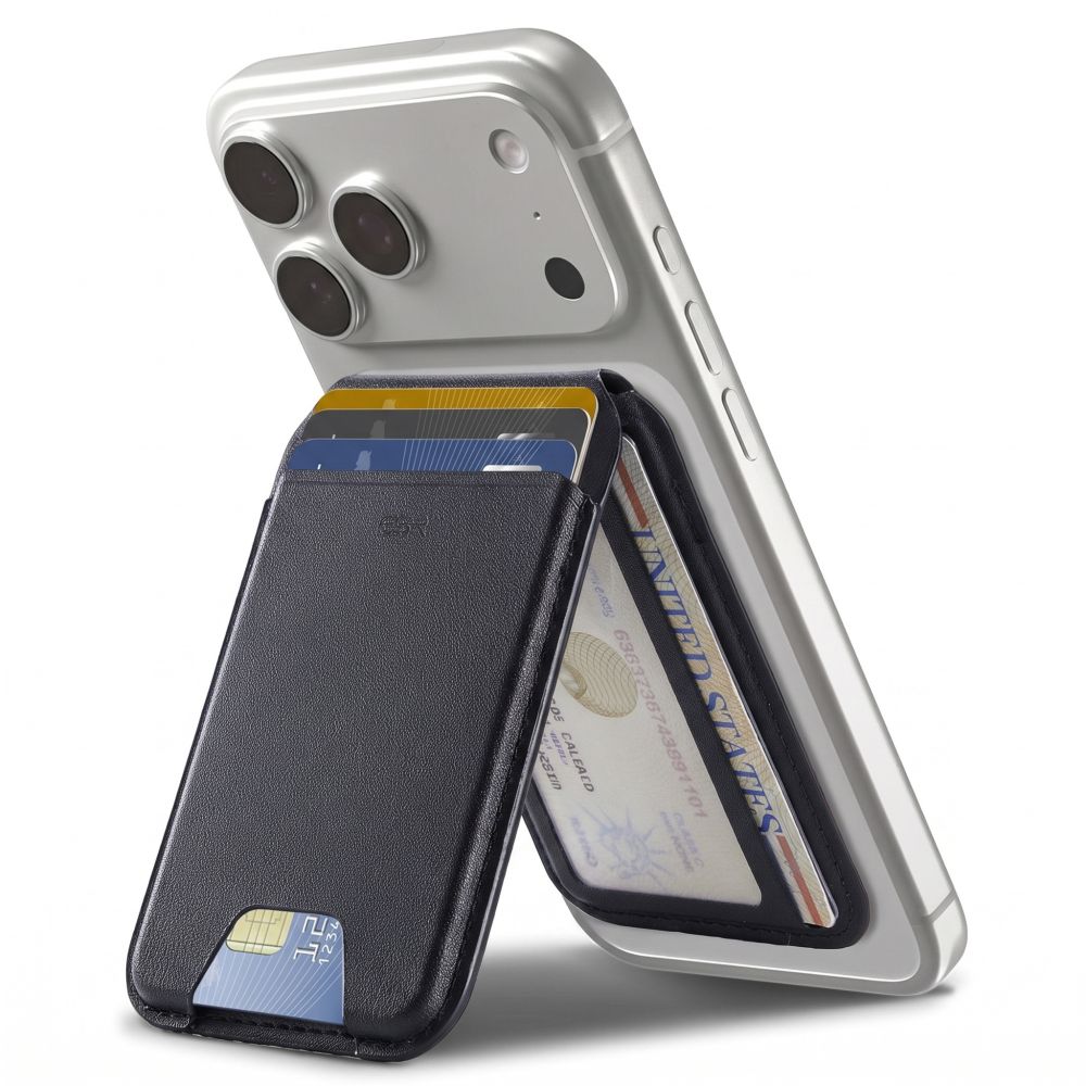 ESR Classic RFID-kaitsega MagSafe magnetiline telefoni kaarditasku koos toega – must