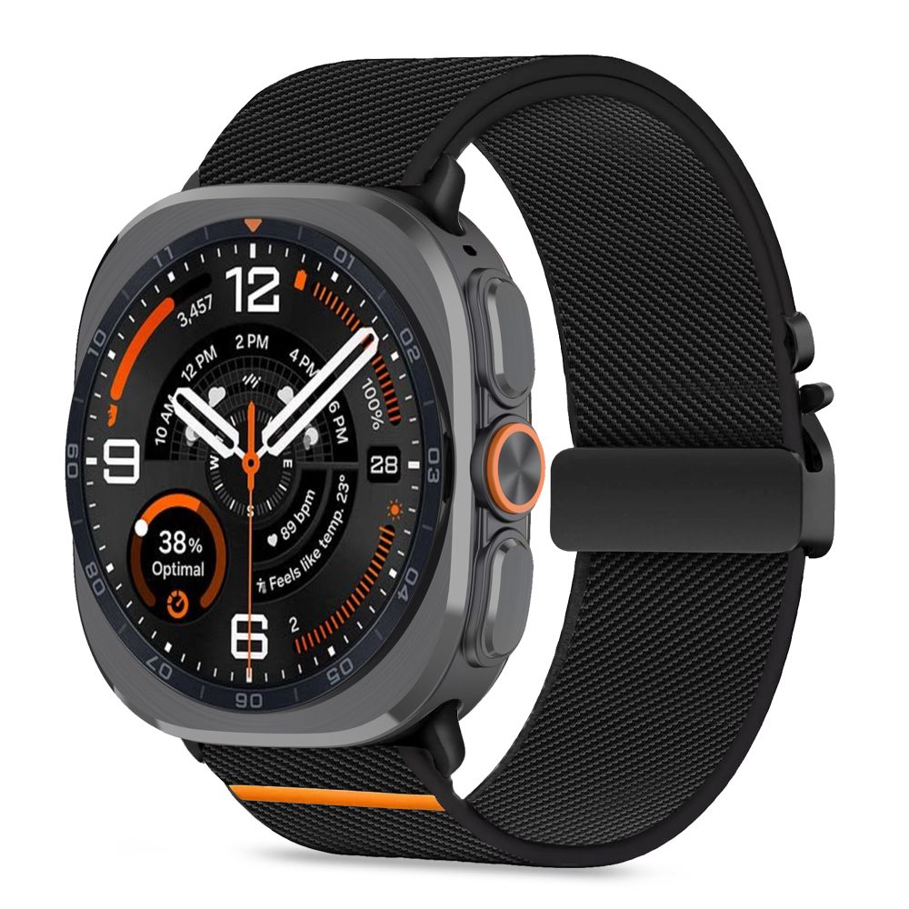 Tech-Protect Nylon Clasp rihm mudelile Samsung Galaxy Watch Ultra 47 mm – must