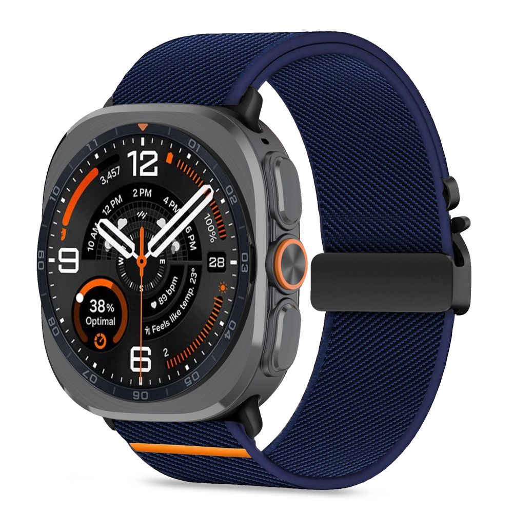 Tech-Protect Nylon Clasp rihm mudelile Samsung Galaxy Watch Ultra 47 mm – tumesinine