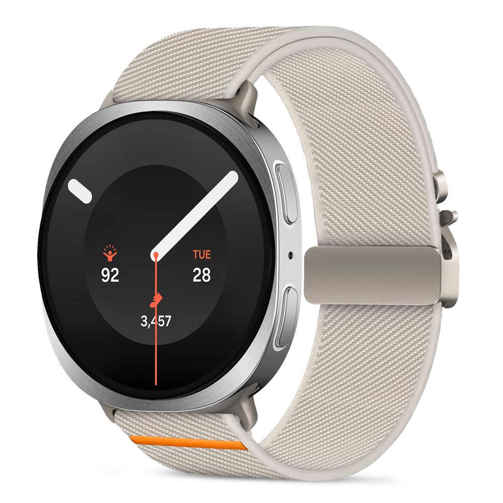 Tech-Protect Nylon Clasp rihm mudelile Samsung Galaxy Watch 40/44/46 mm – beež