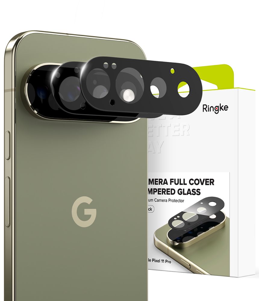 Ringke Tempered Glass kaameraobjektiivide kaitse mudelile Google Pixel 11 Pro, 2 tk – must