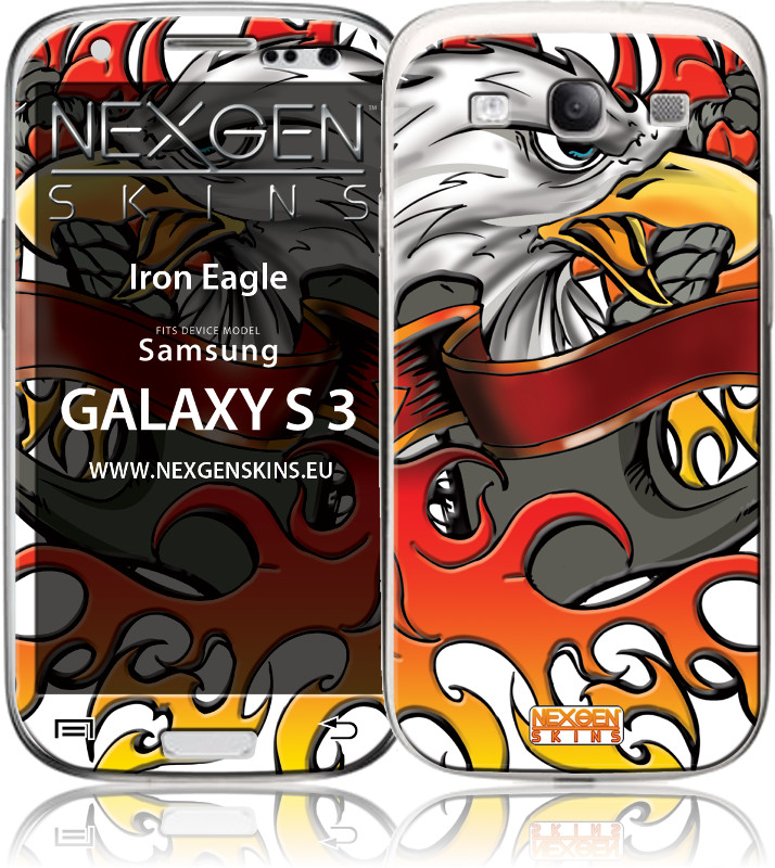 Nexgen dekoratiivne 3D-efektiga kleebis seadmele Samsung Galaxy S3, Iron Eagle 3D