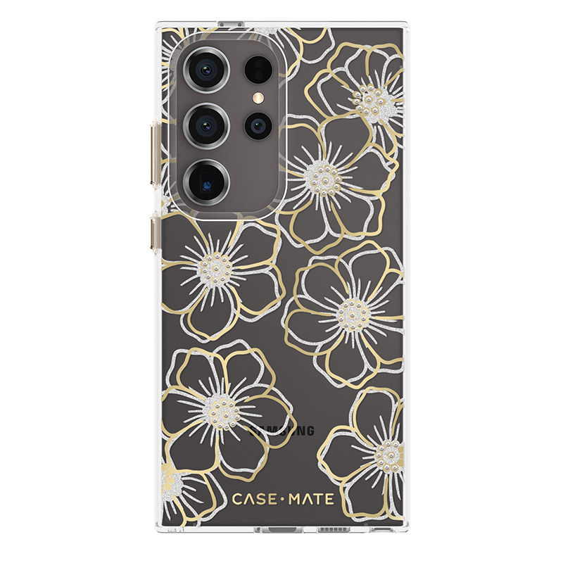 Case-Mate Floral Gems ümbris seadmele Samsung Galaxy S24 Ultra, kuldne