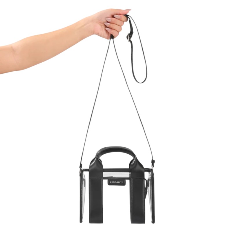 Case-Mate Micro Tote Bag vett hülgav õlakott, Midnight Black / Clear