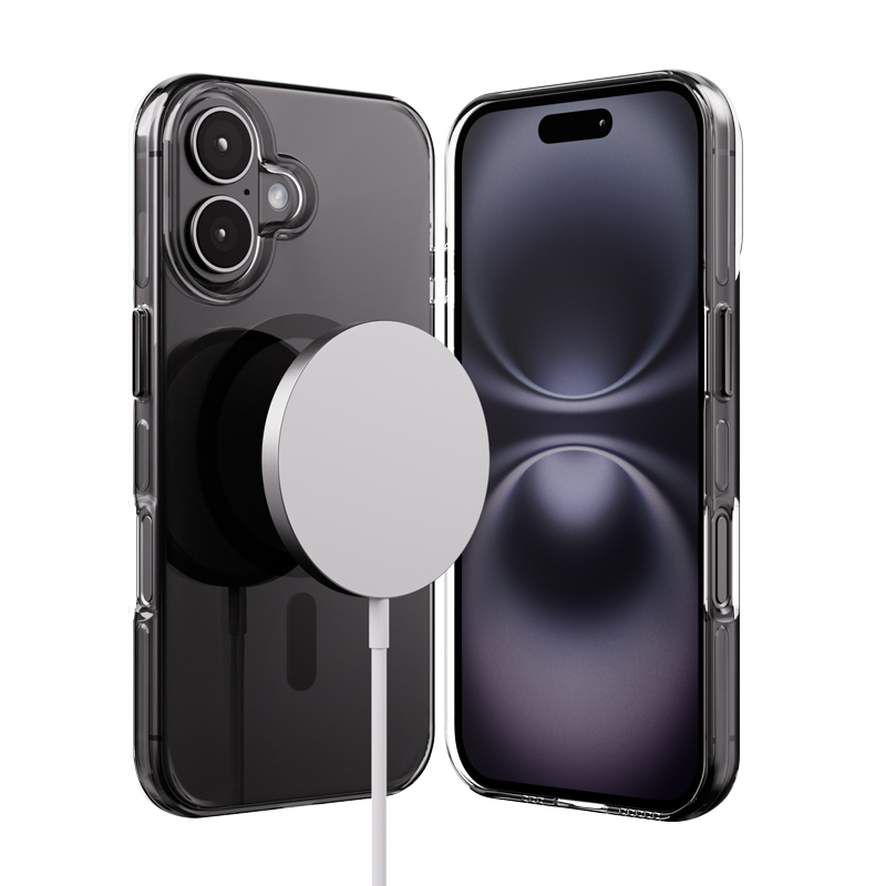 Crong Clear MAG Pro MagSafe ümbris seadmele iPhone 16, must