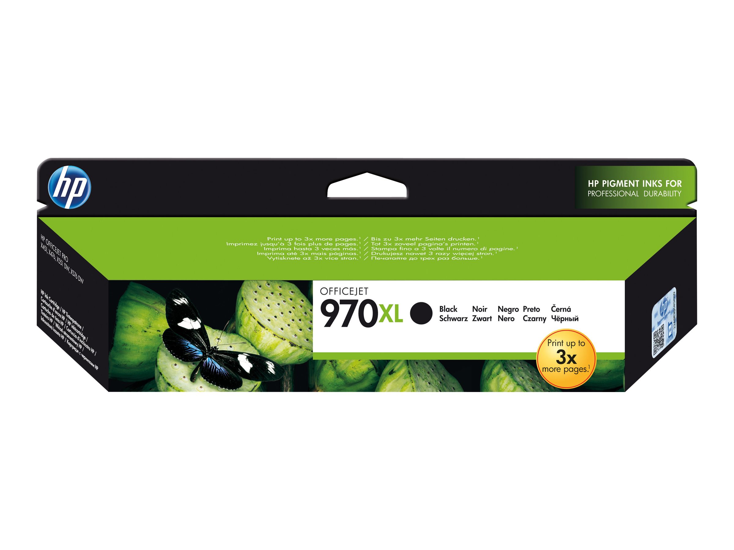 HP 970XL originaaltindikassett (CN625AE), must, suure tootlusega, OfficeJet Pro X451 / X551 / X476 / X576 mudelitele