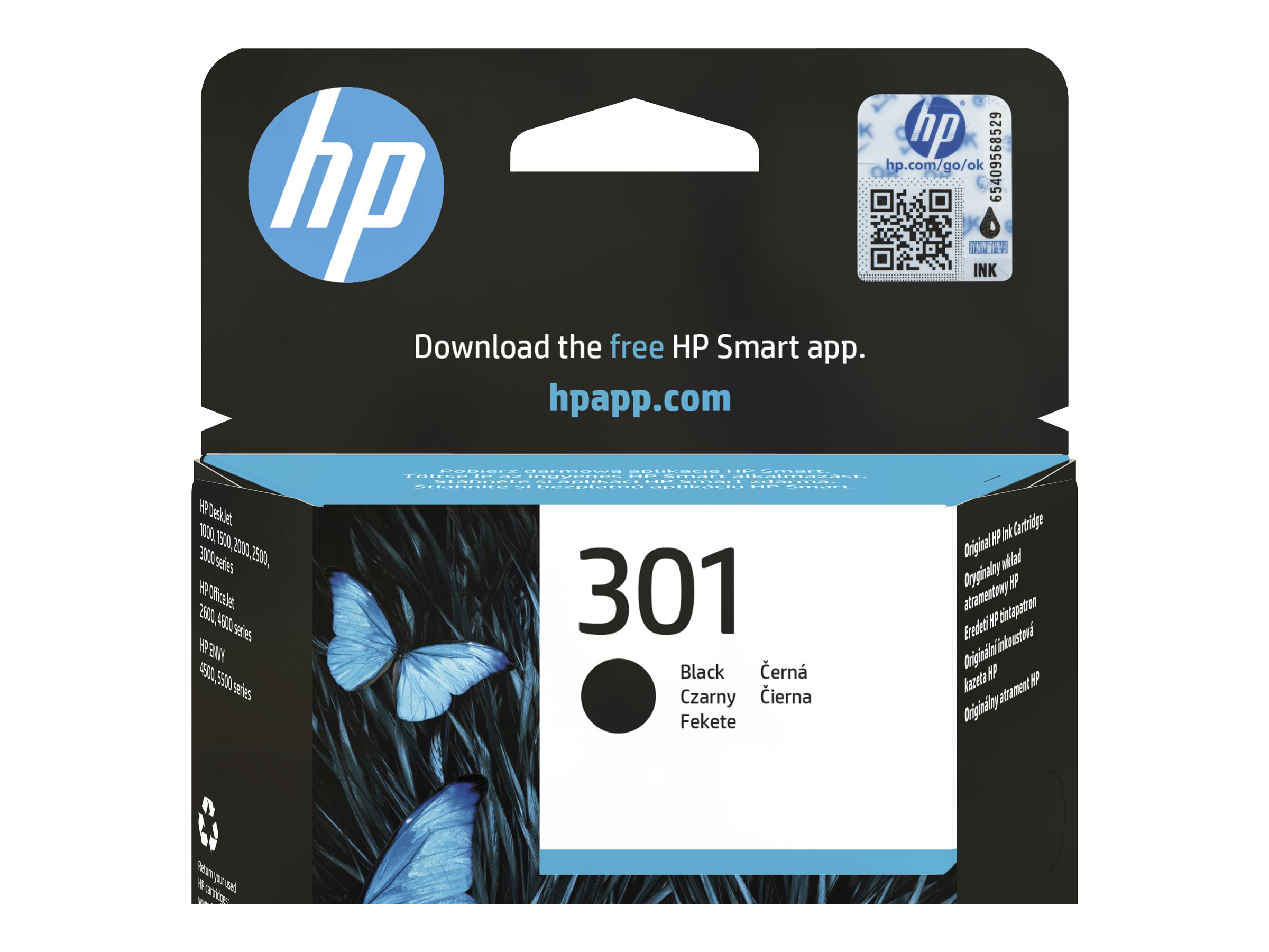 HP 301 original ink cartridge (CH561EE#UUS), black, standard-capacity, 3 ml, for DeskJet 1050 / 2050