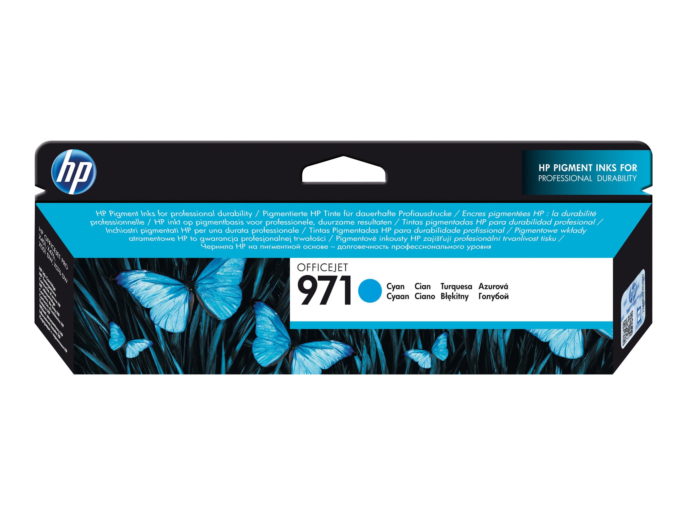 HP 971 originaaltindikassett (CN622AE), tsüaan, OfficeJet Pro X451 / X551 / X476 / X576 mudelitele