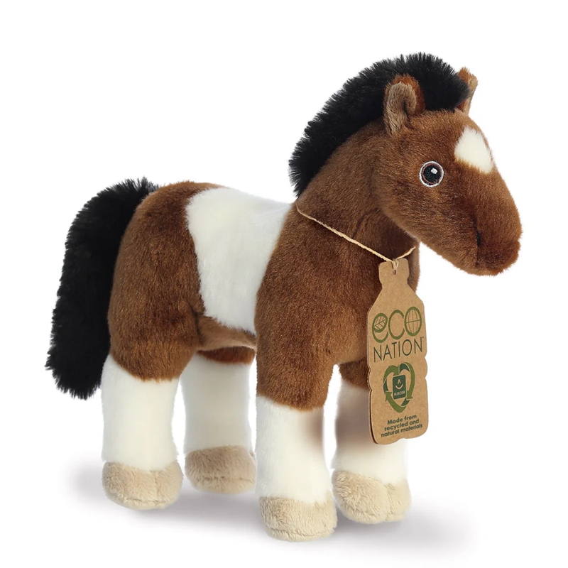 Eco Nation keskkonnahoidlik kirju hobuse plüüslelu, 23 cm