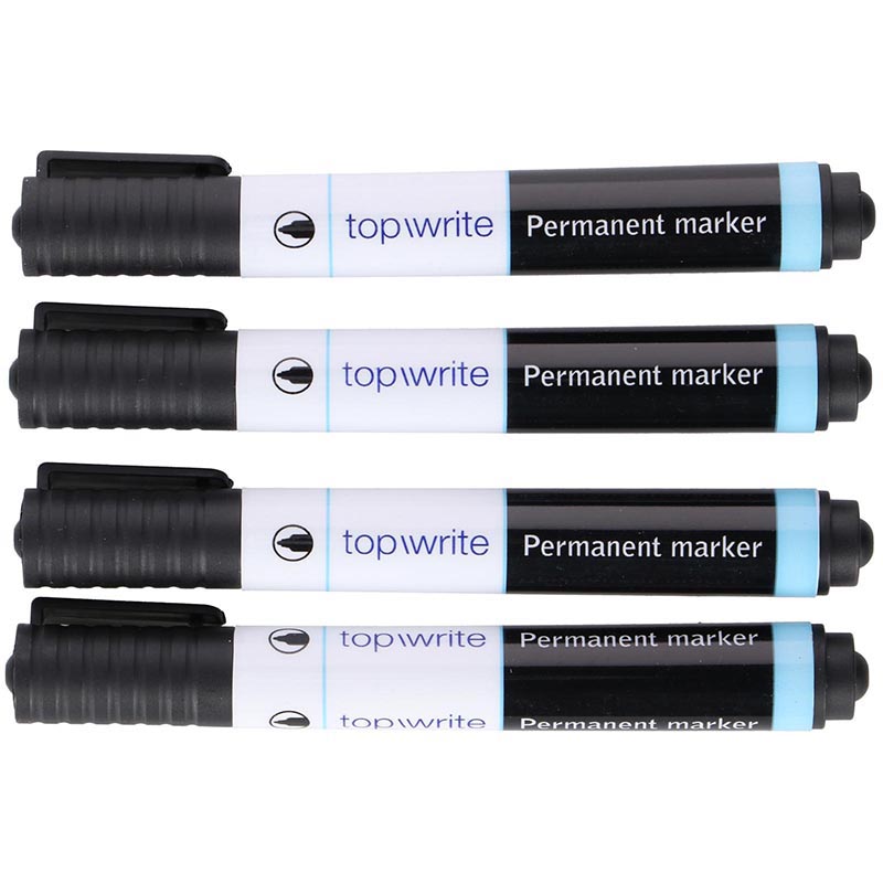Topwrite püsimarkerid, 4 tk, mustad